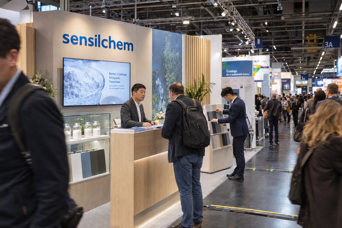 Sensilchem booth at European Coatings Show Nuremberg