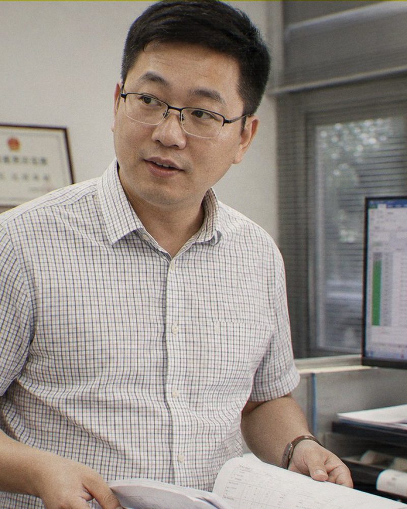 Huang Jiahao, Quality and Documentation Manager at Sensilchem, reviewing quality records